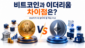 비트코인과 이더리움 차이점 핵심 비교