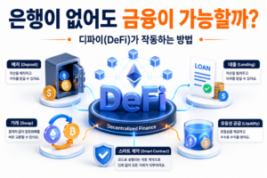 은행이 없어도 금융이 가능할까? 디파이(DeFi)가 작동하는 방법 2 은행 없이 작동하는 디파이 DeFi 금융 서비스 구조