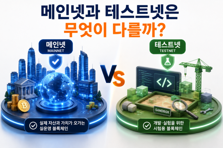 메인넷과 테스트넷은 무엇이 다를까? 7 메인넷과 테스트넷의 차이를 비교한 이미지