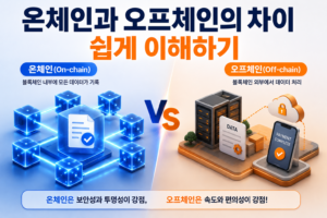 온체인과 오프체인의 차이 쉽게 이해하기 8 온체인과 오프체인의 차이를 비교한 이미지